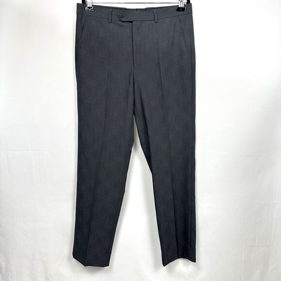 NWT Nautica Men's Dark Gray Regular Fit Suit Dress Flat Front Pants 40x34 - Picture 1 of 5